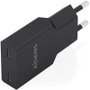Aisens Cargador GaN 30W Ultra Delgado 2xUSB-C Negro A110-1006